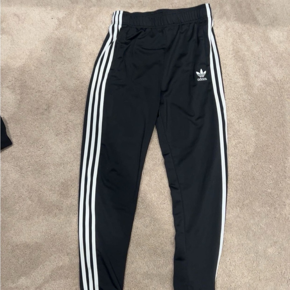 Adidas Men’s Black Sweatpants with White Accents